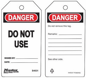 Other view of Safety Tag - Danger Do Not Use - White/Red/Black - 5-3/4