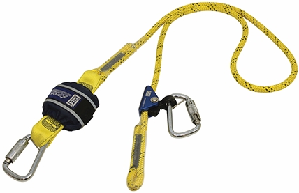 Other view of Adjustable Shock Absorbing Kernmantle Rope Lanyard - Repel™ Technology Polyester Web - Yellow - 2 m Length - Z11204545R - Force2™