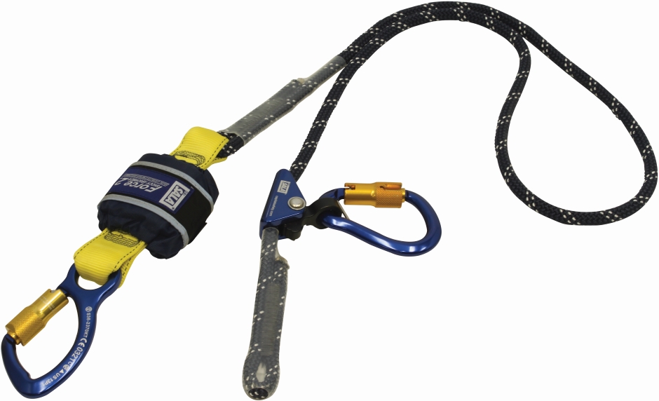 Other view of Adjustable Shock Absorbing Kernmantle Rope Lanyard - Repel™ Technology Polyester Web - Yellow - 2 m Length - Z11206159CR - Force2™