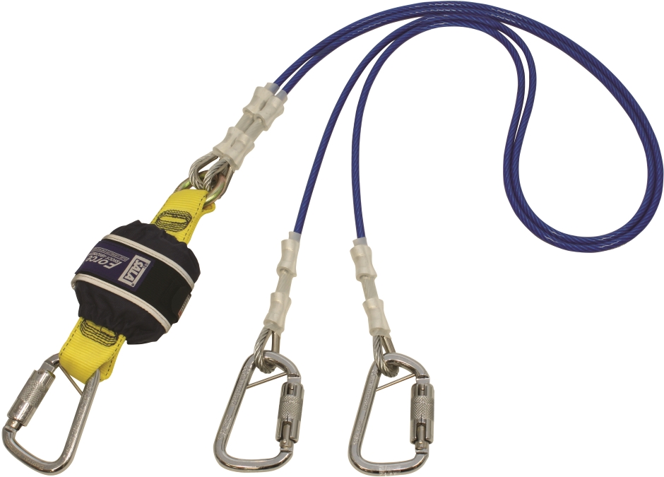 Other view of Fixed Shock Absorbing Wire Cable Lanyard - Yellow - 2 m Length - Z12207575WR - Force2™