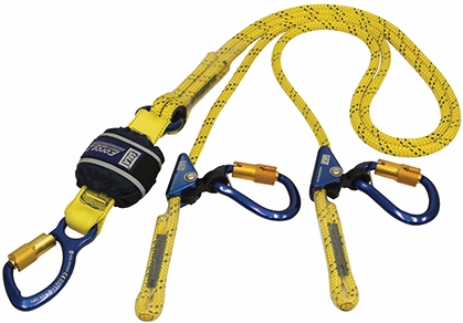 Other view of Adjustable Shock Absorbing Kernmantle Rope Lanyard - Repel™ Technology Polyester Web - Yellow - 2 m Length - Z13206159R - Force2™