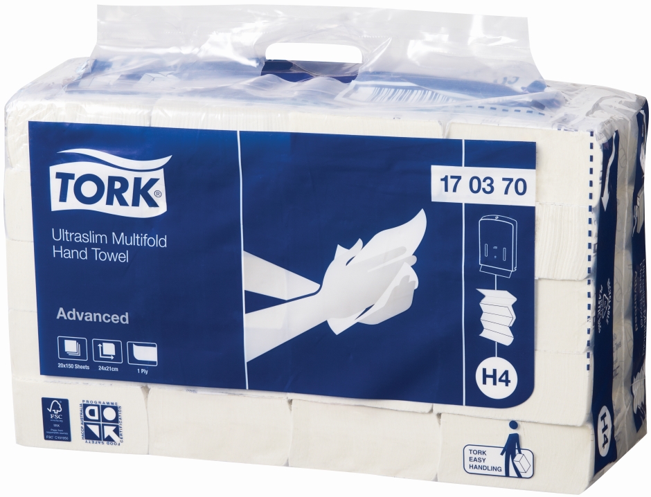 Other view of H2 Ultraslim Multifold Hand Towel - Virgin FSC - White - 170370 - Xpress® - Tork