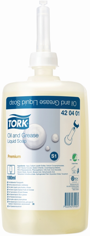 Other view of Oil And Grease Liquid Soap - Transparent - 1000 ml - Cartridge - 420401 - Tork