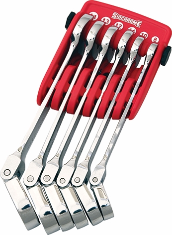 Other view of 6-Piece Geared Spanners Set - Ring End - Flex Head - Metric - SCMT22293 - Sidchrome