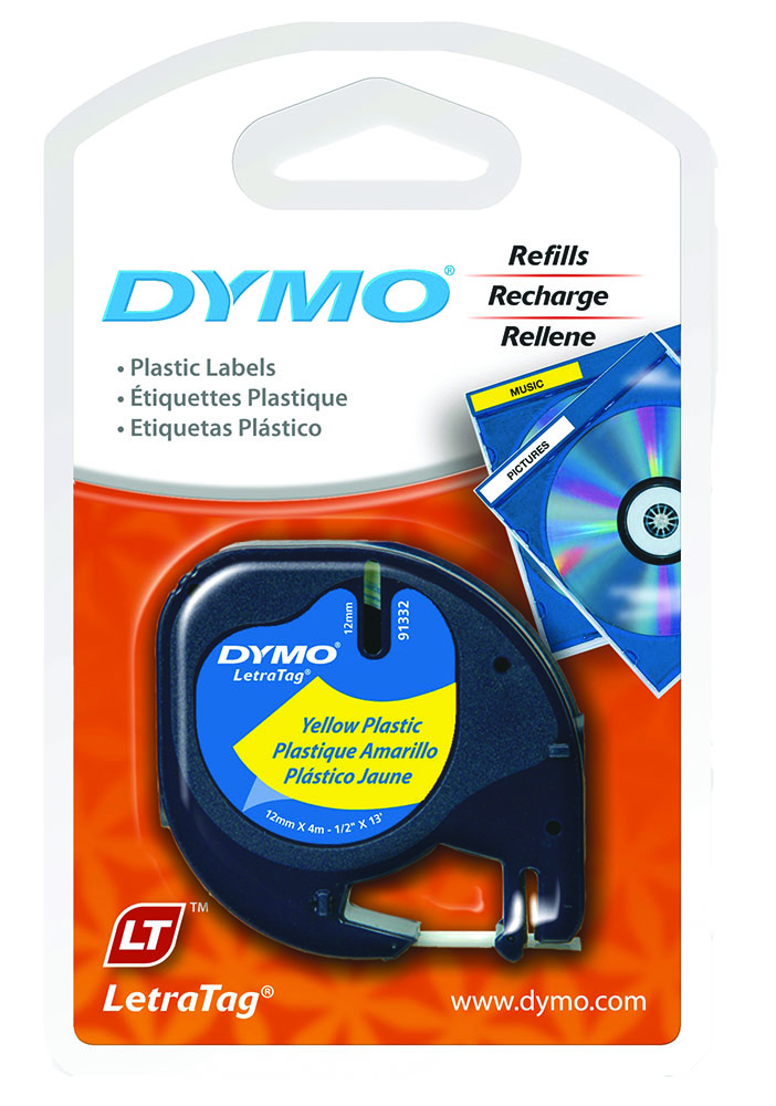 Other view of DYMO - TAPE - LETRATAG - PLASTIC  - YELLOW - 91332 <br>