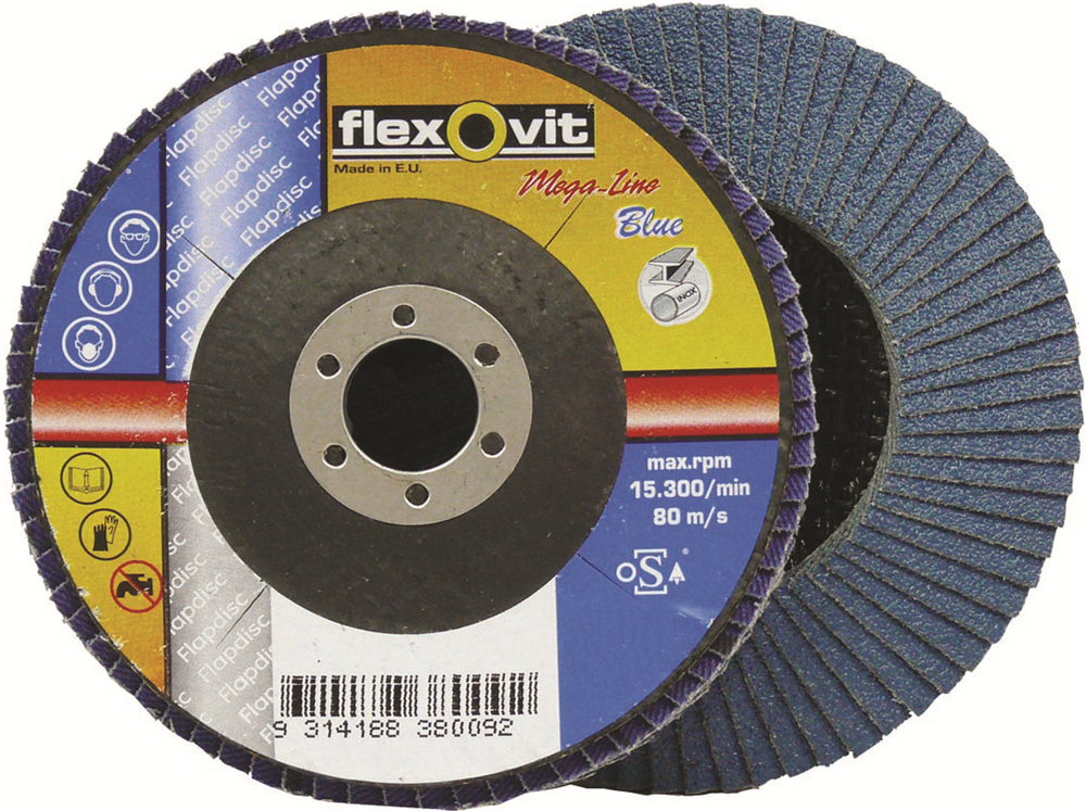 Other view of Zirconia Megaline Blue Flap Disc - 115 x 22mm - 80 Grit - Flexovit