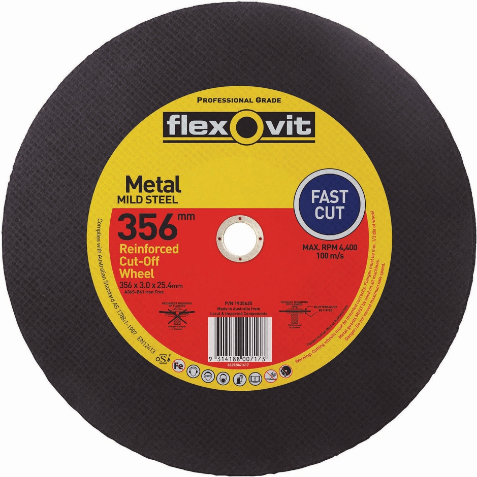 Other view of Flat Cut-Off Wheel - High Speed - Aluminium Oxide - 500 x 5.4 x 40 mm - 24 Grit - Type 41 - 3UU670SS-A24S-BF41 - Flexovit