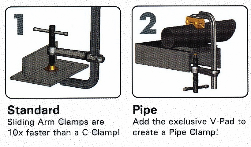 Other view of 4-In-1 Utility Quick Action Clamp Kit - Sliding Arm - Steel - Nickel/Chrome - 1089 kg Force - 267 mm Capacity - UM105PM-C3 - StrongHand Tools