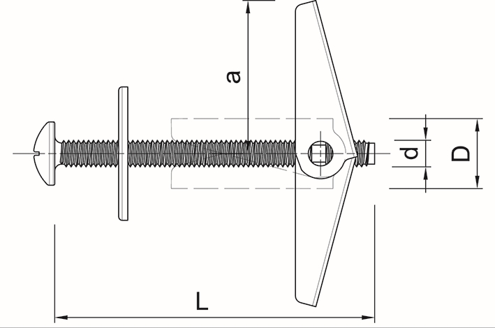 Other view of Round Head Spring Toggle M3 x 50mm - Rawlplug