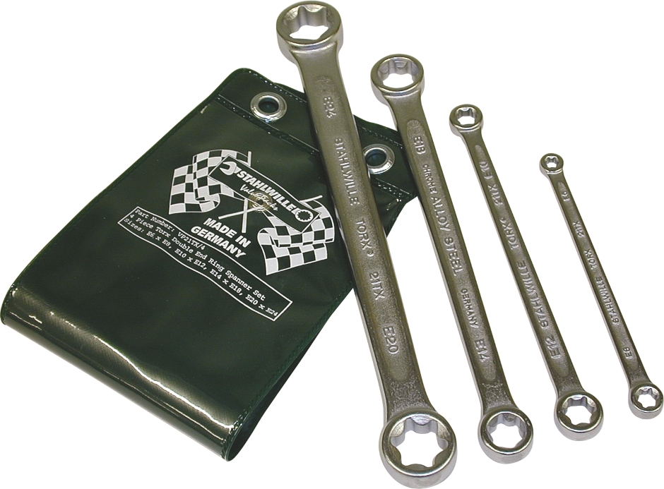 Other view of 4-Piece Spanner Set - Flat Double Ring End - Imperial - 709750 - Stahlwille