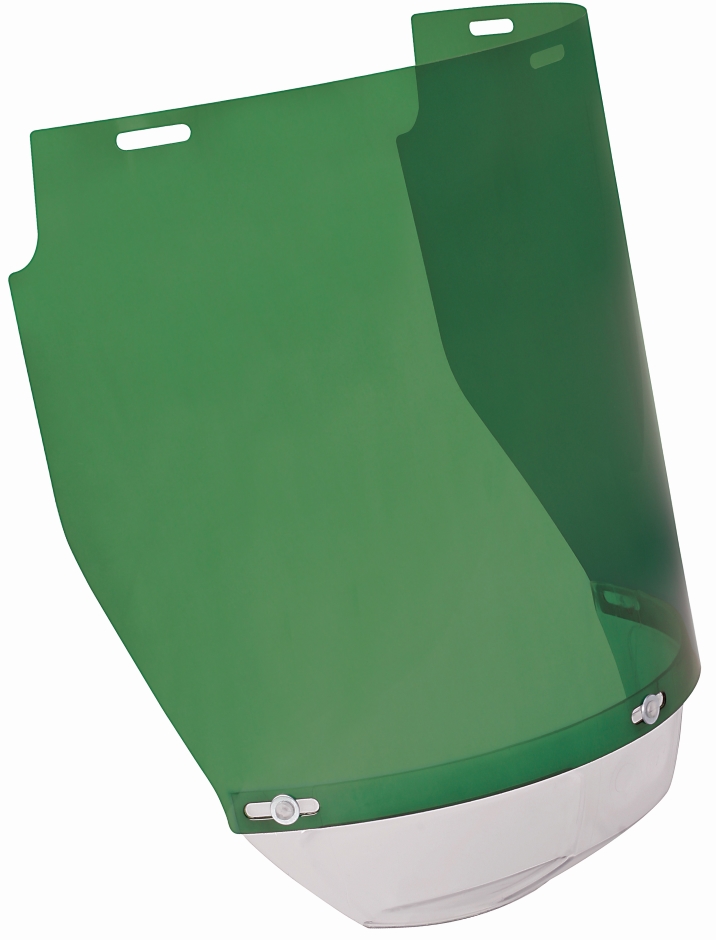 Other view of Visor with Clip On Chin Guard - Flared - Thermoguard+ - Green Shade 2.5 - 400 x 230 mm - Protector - V9F418CG:SH2.5