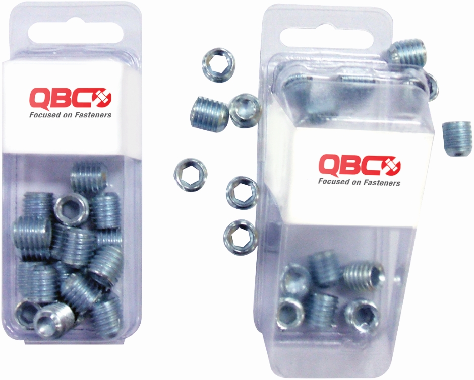 Other view of QBC Focus on Fasteners Socket Set Screw (Grub Screw) - Hex Drive - Knurled Cup Point - Steel - Zinc Plated - Metric - M8 x 8 mm - 07787316