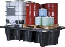 Other view of IBC Drum Bund - Twin - 1470 L Spill Capacity - Polyethylene - Black - 3600 Kg - 276 x 148.5 x 66 cm - DBDIBC - Spill Crew