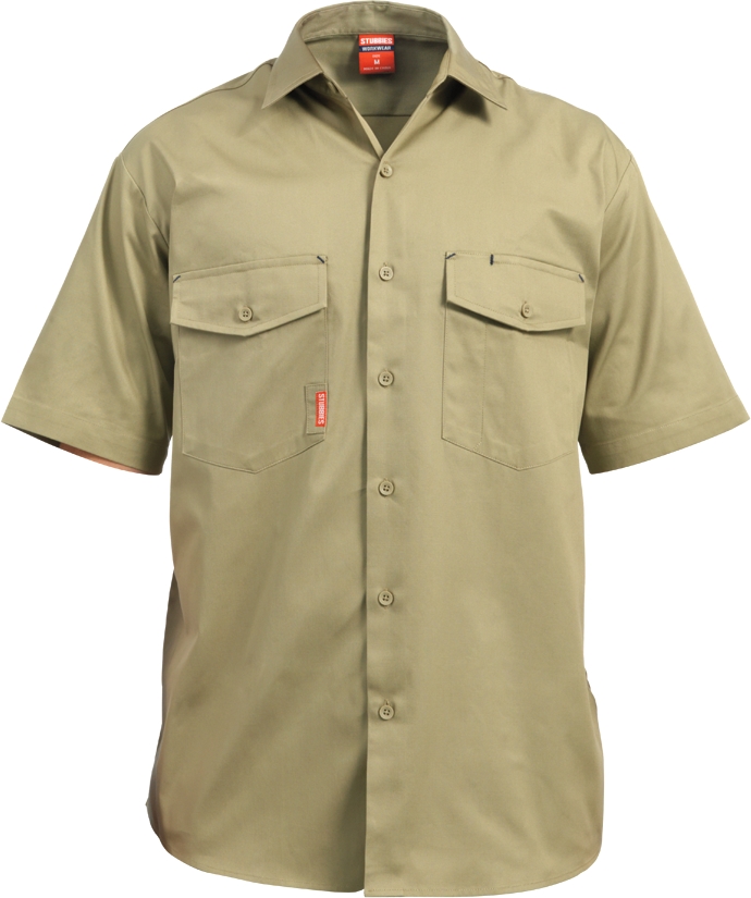 Other view of Men's Drill Shirt With Cooling Vents – Cotton – Khaki – X-Large – BW2320 – Stubbies