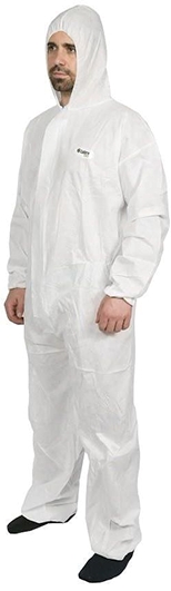 Other view of Disposable Coverall with Hood - SMS Polypropylene - White - Medium - 300420 - Hi-Calibre - Steel Drill