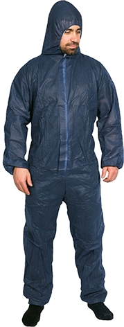 Other view of Disposable Coverall with Hood - Combat - SBP Polypropylene - Blue - Small - 300000 - Steel Drill