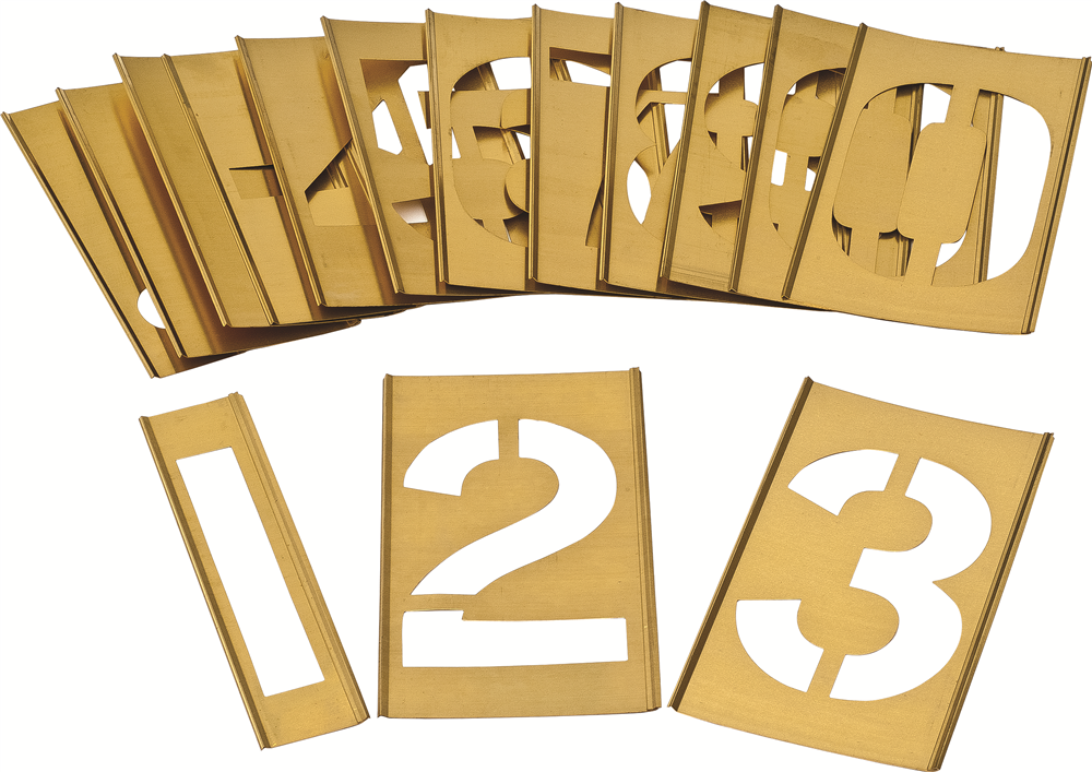 Other view of DY-MARK - Stencil Set - Brass - Interlocking Numerals - 75mm