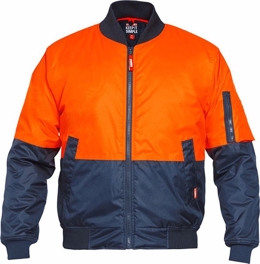 Other view of Men's 2-Tone Quilted Flying Jacket – Polyester Oxford With Pu Coating – Orange/Navy – 2X-Large – BJ3100 – Stubbies