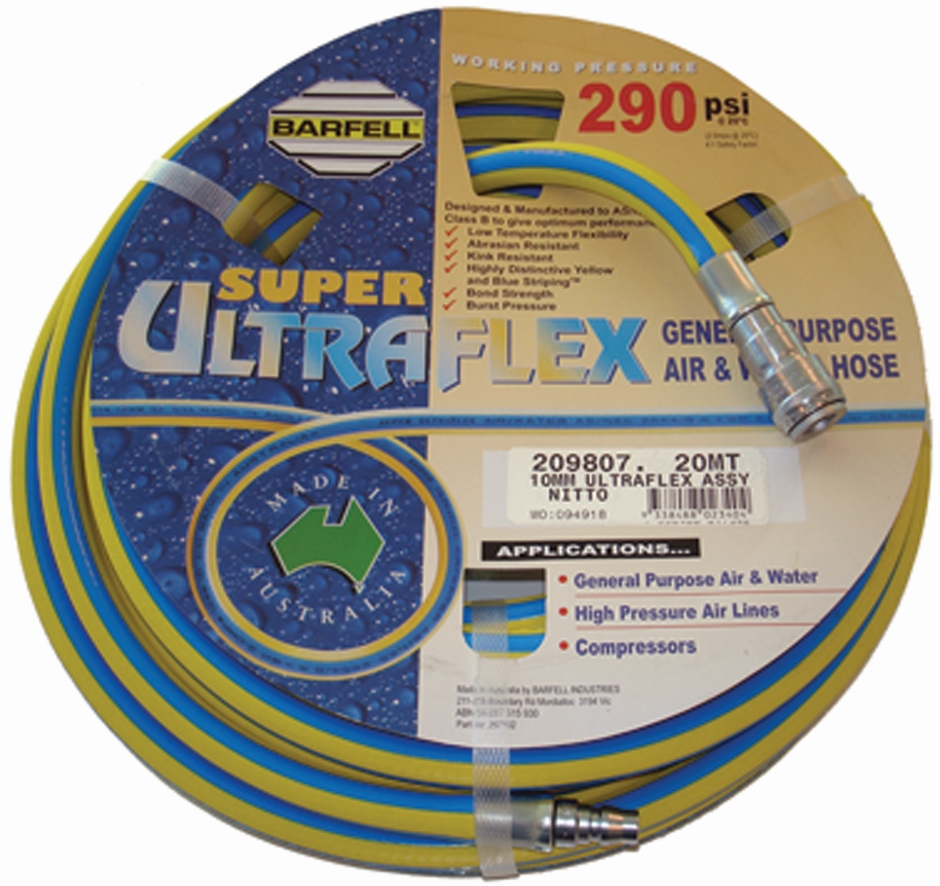 Other view of Dixon Hose Assembly - Crimped - PVC - Yellow/Blue - 10m W/ 3/8" FTGS 1 Touch 200 - H0301010F