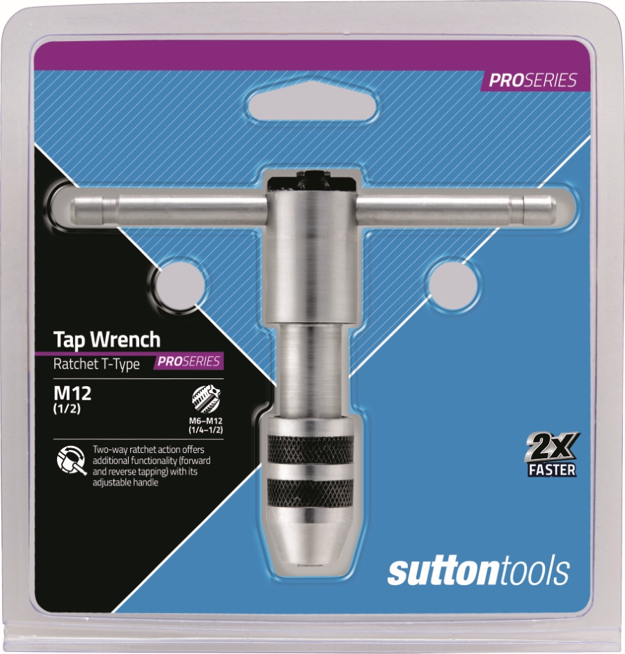 Other view of Tap Wrench - Long - Tool Steel - Precision T-Type Ratchet - M12 - M6 to M12 - M903 - Sutton Tools