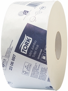 Other view of Universal T2 Mini Jumbo Toilet Roll - White - 1 Ply - 400 m x 9.2 cm - 2306897 - Tork