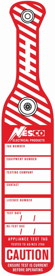 Other view of Industrial Duty Pre-Clipped Appliance Test Tag - Red - Nesco