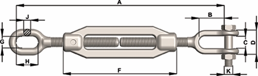 Other view of TOWNLEY TURNBUCKLE GRD S CLEV/EYE GAL 24MM