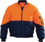 Other view of 2-Tone Bomber Jacket – Oxford Polyester – Orange/Navy – Large – CWJA005D – Tornado Essentials