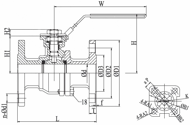 Other view of VALVE BALL S/S FULL BORE ANSI 150 40NB