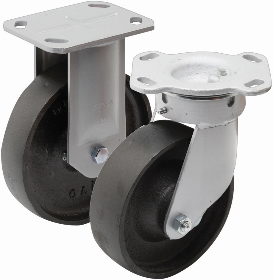 Other view of Plate Castor - Swivel - 910 kg - Cast Iron Tyre - Black - 150 mm - TH Series - Easyroll - EHI