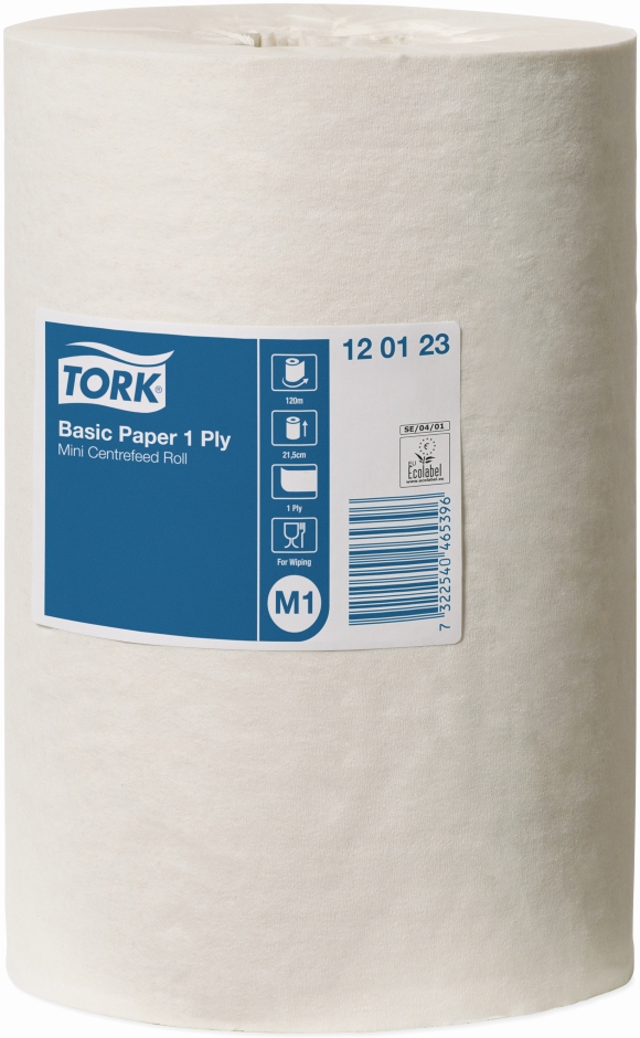 Other view of Mini Centrefeed Basic Paper Roll - White - 120 m x 21.5 cm - M1 - Tork