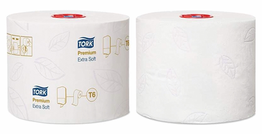 Other view of T6 Soft Mid-Size Toilet Compact Roll - White - 3 Ply - 70 m x 9.9 cm - 127510 - Tork