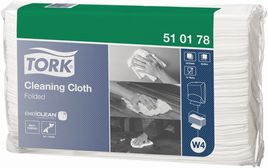 Other view of Heavy Duty Folded Cleaning Cloth - White - 42.8 x 38.5 cm - W4 - Tork