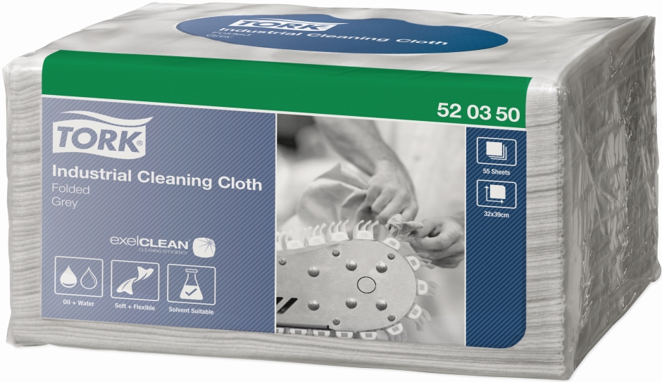 Other view of Industrial Small Pack Folded Cleaning Cloth - Grey - 32 x 38.5 cm - W8 - Tork