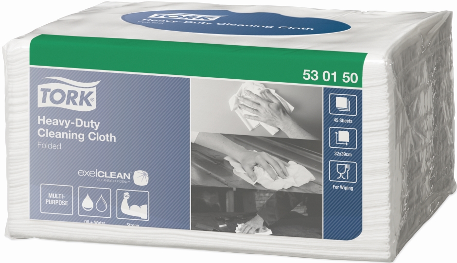 Other view of Heavy Duty Small Pack Folded Cleaning Cloth - White - 32 x 38.5 cm - W8 - Tork