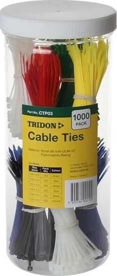 Other view of TIES CABLE COLOURED NYL 100MMX3.0MM 1000