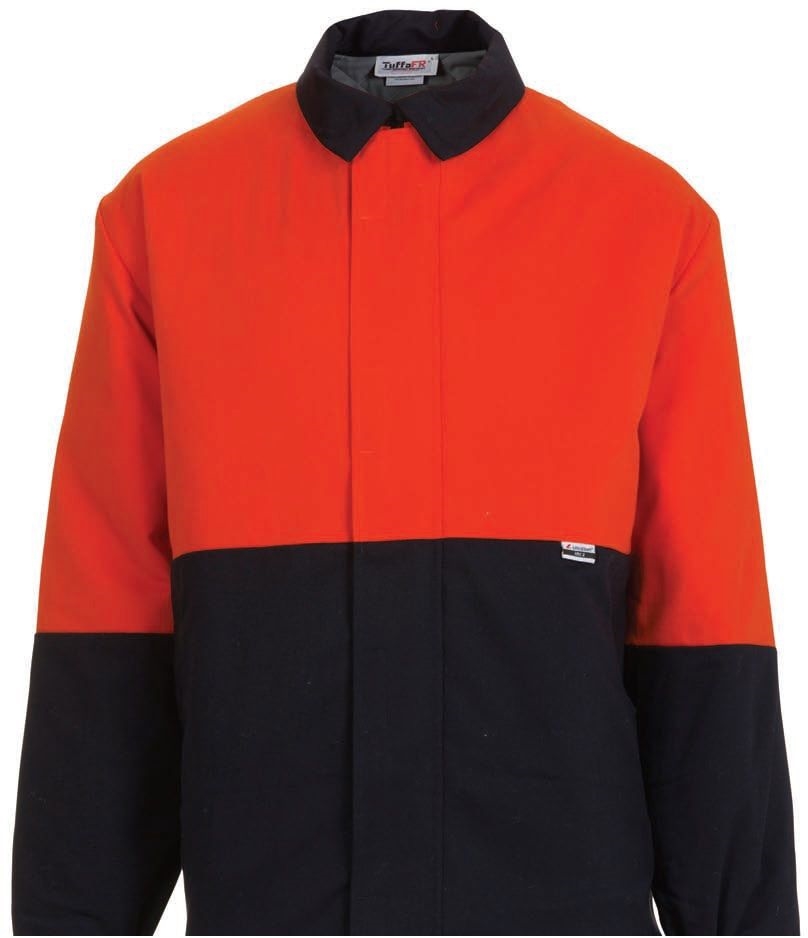 Other view of Cold Weather Lined Jacket - Flame-Resistant - HRC 2 - Cotton - Navy/Orange - Medium - JKT0001 - Tuffa