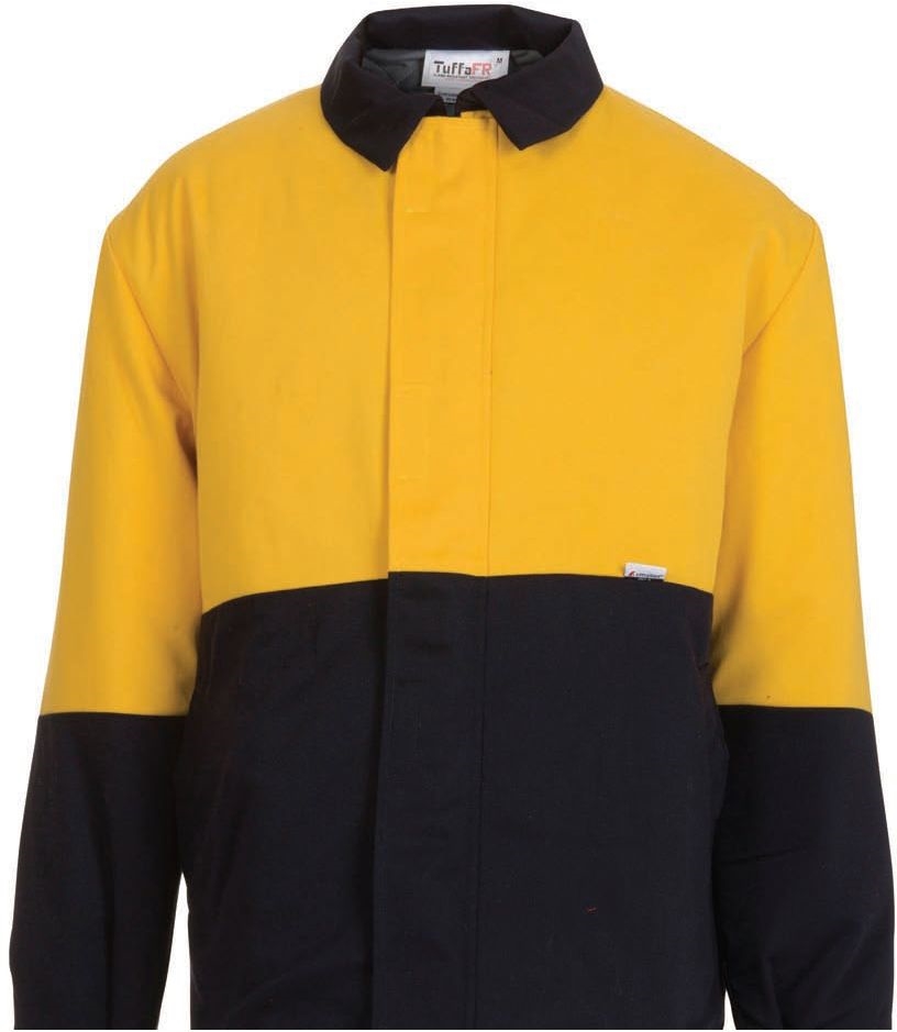 Other view of Cold Weather Lined Jacket - Flame-Resistant - HRC 2 - Cotton - Navy/Yellow - 4X-Large - JKT0001 - Tuffa