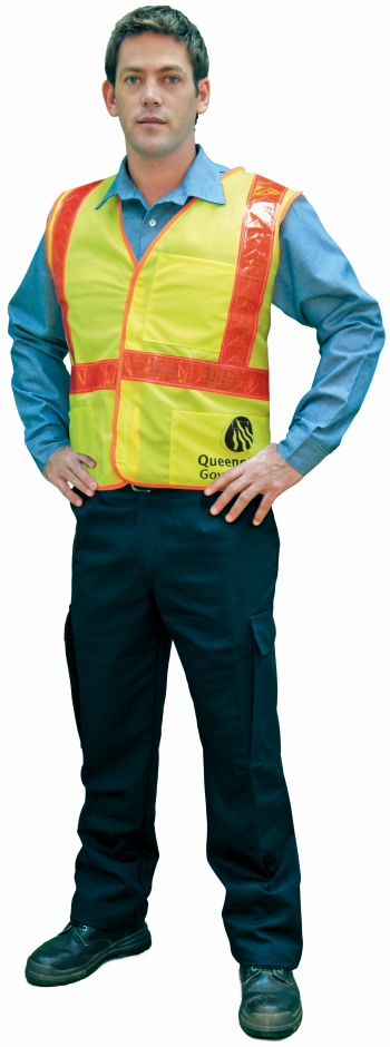 Other view of Vest With Reflective Tape – Fabric – Yellow – Medium – VN68141 – Guardian Safety