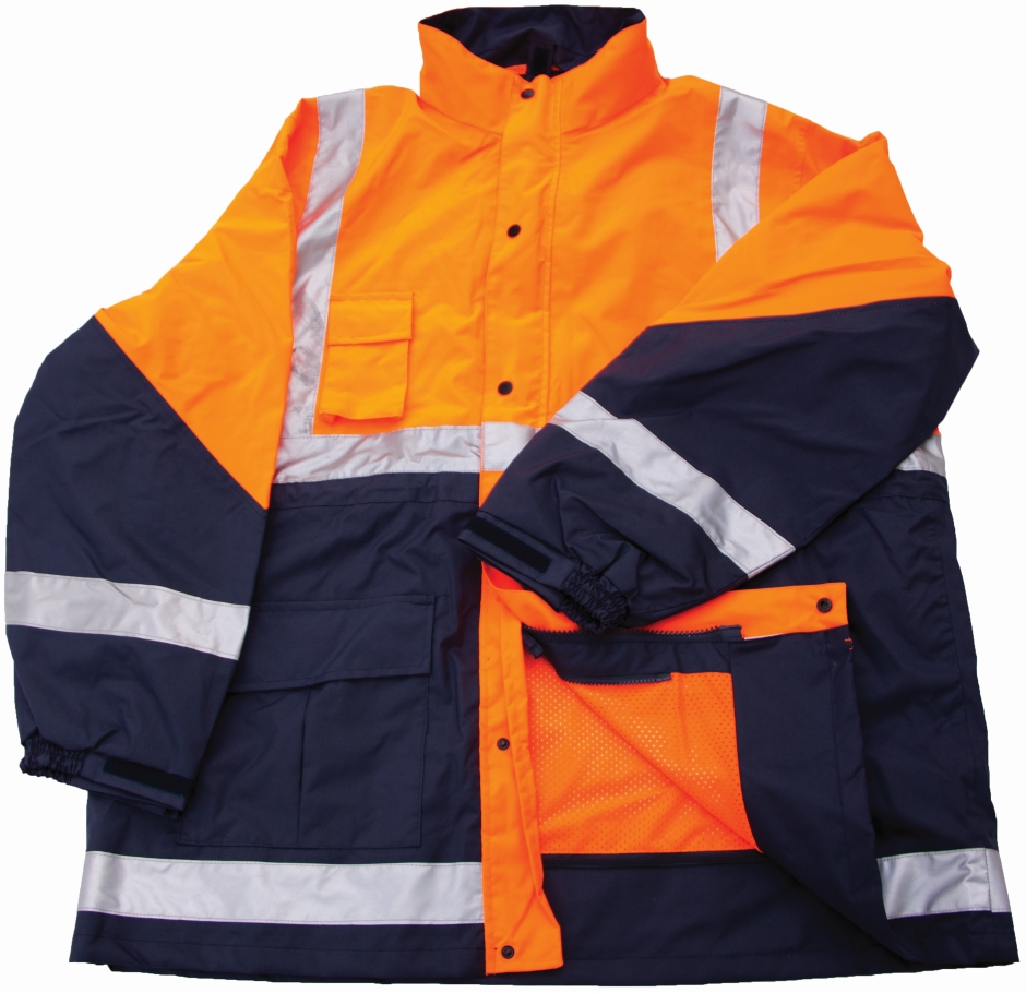 Other view of 2-Tone Waist Length Breathable Jacket With Tape - Oxford Polyester - Polyurethane - Orange/Navy - 2X-Large - GS154030 - Guardian Safety