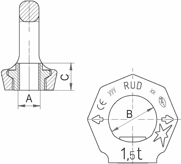 Other view of EYENUT RUD VRM-M16 WLL 4T F1