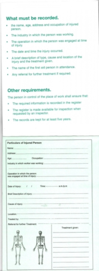 Other view of Treatment Record Book - Register Of Injuries Duplicate - 210 x 150 x 5 mm - RIU - Viritex