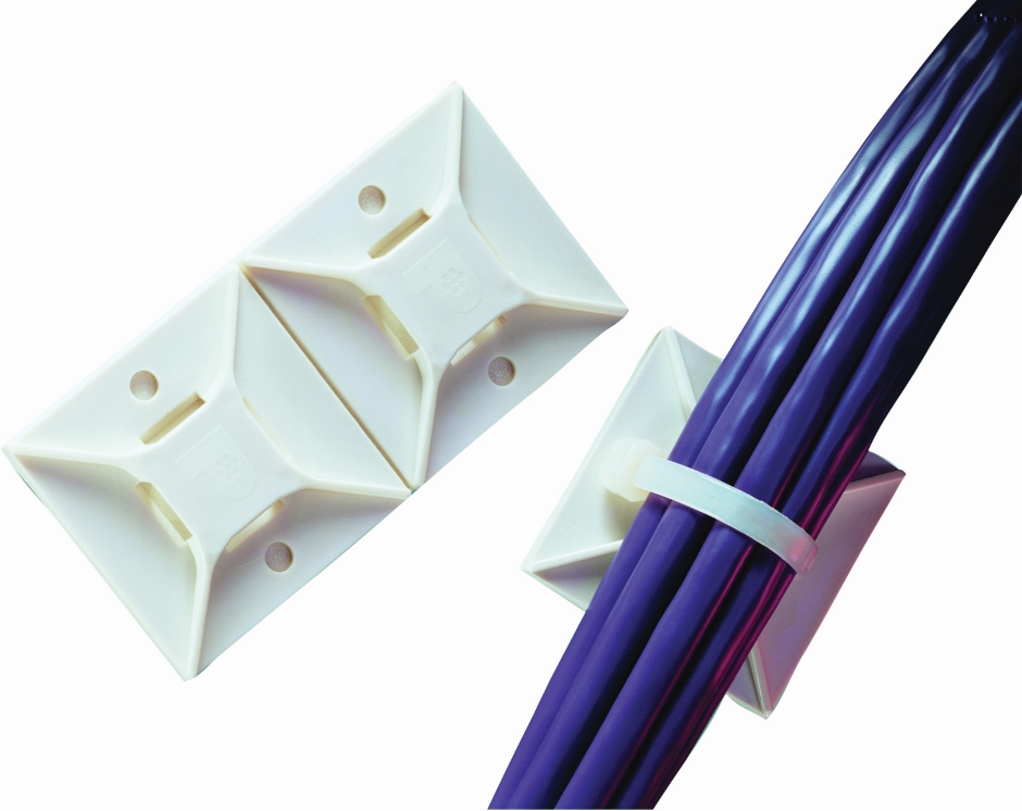 Other view of 4-Way Rubber Adhesive Backed Cable Tie Mount - ABS - White - 19.1 mm x 19.1 mm - 100/Pack - Panduit