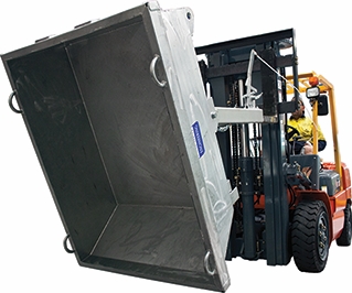 Other view of Forklift Tipping Bin - Tip Up - 2.1 m3 Volume - Galvanized - 1715 mm x 1986 mm x 980 mm - 1500 kg - WFL Series - East West Engineering