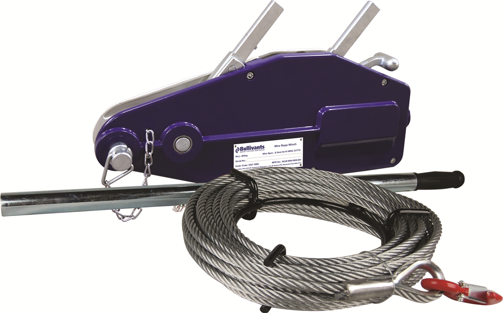 Other view of Bullivants Lever Winch - Supplied with Wire Rope - 20m Wire Rope - Black - 0.8T