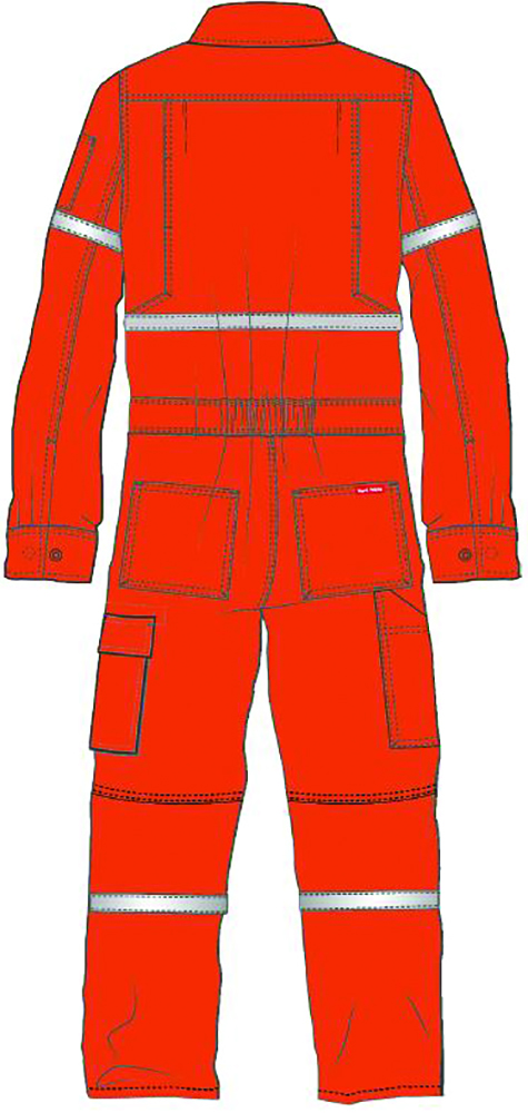 Other view of King Gee Y00090 Coveralls - Woodside - Shieldtec Flame Resistant - Safety Orange - 82R