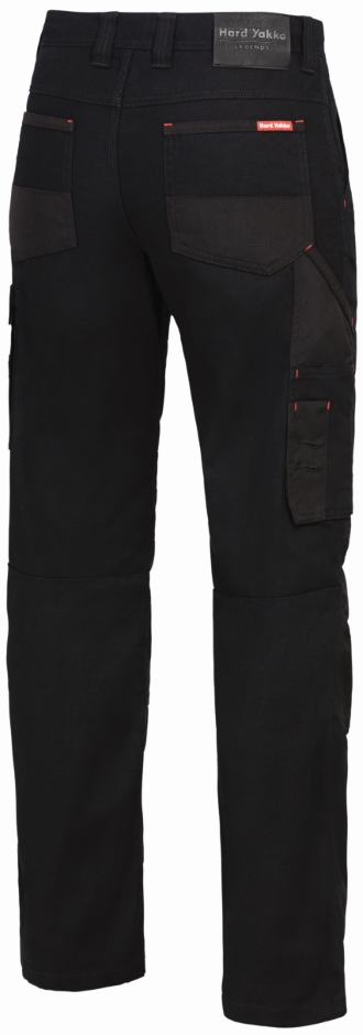 Other view of Women's Cargo Pant – Cotton Panama Weave - Nylon Cordura – Black – 8 – Y08079 – Legends – Hard Yakka