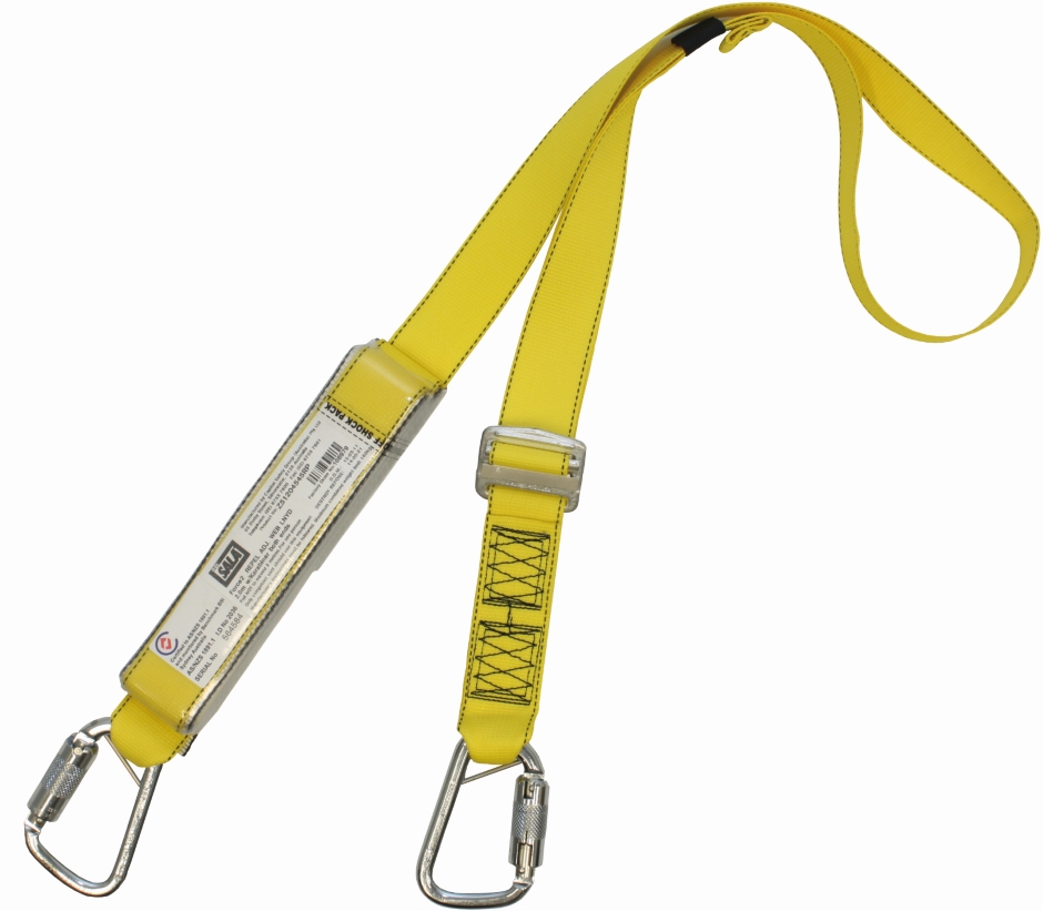 Other view of Adjustable Shock Absorbing Webbing Lanyard - Polyester Web - Grey - 2 m Length - Z51204545 - EZ-Stop™