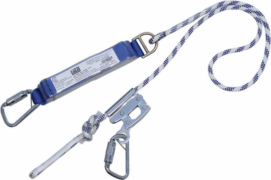 Other view of Adjustable Shock Absorbing Kernmantle Rope Lanyard - Polyester Web - Grey - 2 m Length - ZP67110204560X - EZ-Stop™