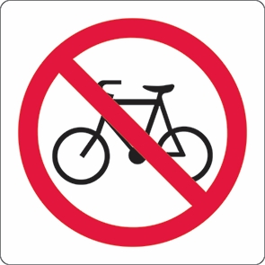 Other view of Safety Sign - Traffic - Reflective - Bicycles Prohibit - Aluminium - Black/Red/White - 450 x 450 mm - Prosafe